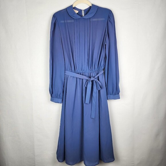 Vintage Career Guild Pleated Modest Dress M - Picture 1 of 3